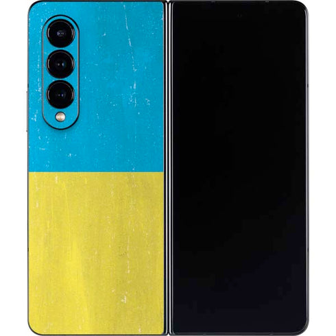Ukraine Flag Distressed Galaxy Z Fold4 5G Skin